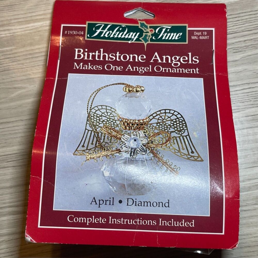 Vintage Walmart Holiday Time Birthstone Angels Kit | April - Diamond